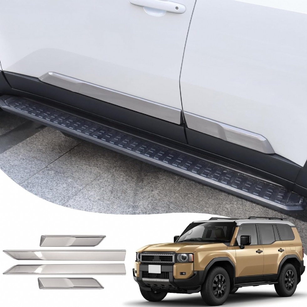 4 Adet Krom Kaplama Toyota Land Cruiser 250 Prado 2024-2025 Kapı Kenarı Çizik Önleyici Şerit