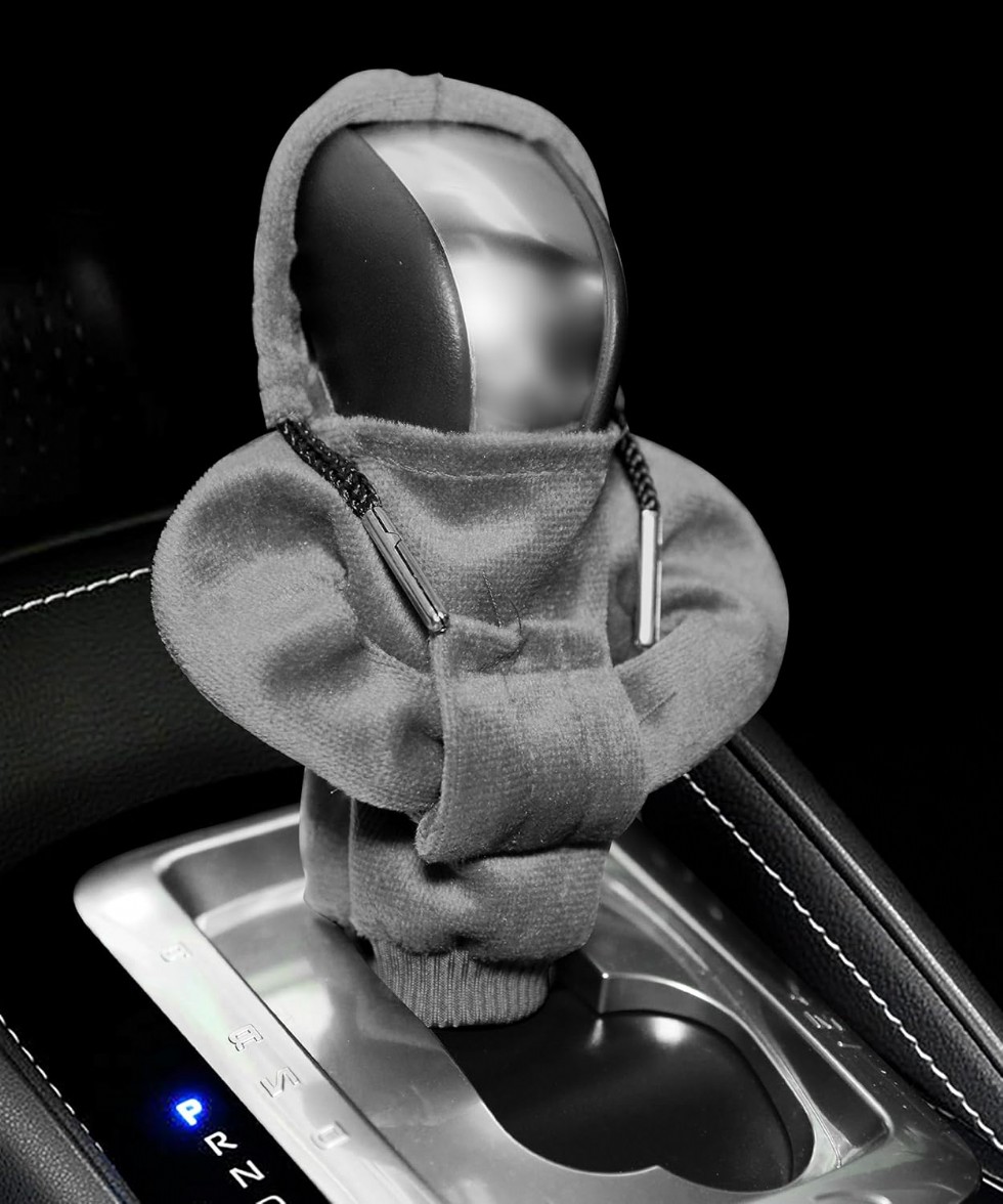 Evrensel Araba Vites Kolu Kılıfı Moda Kazak Tasarımlı Vites Kılıfı Gri