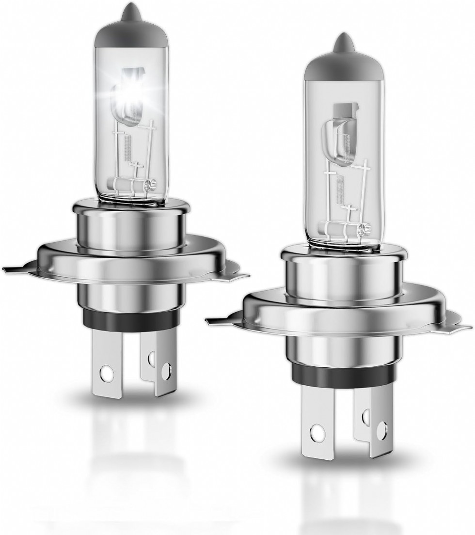 H4 Halojen Far Ampulü 12V 55W 4000 Lümen 3800K Otomobil için Uzun ve Kısa Far 2li Paket