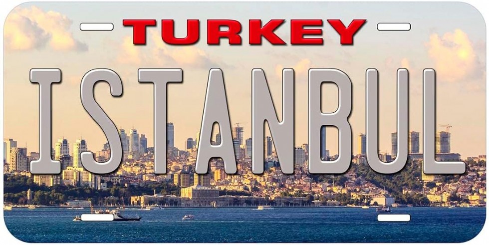 İstanbul Türkiye TAG02 Dekoratif Araba Plakası