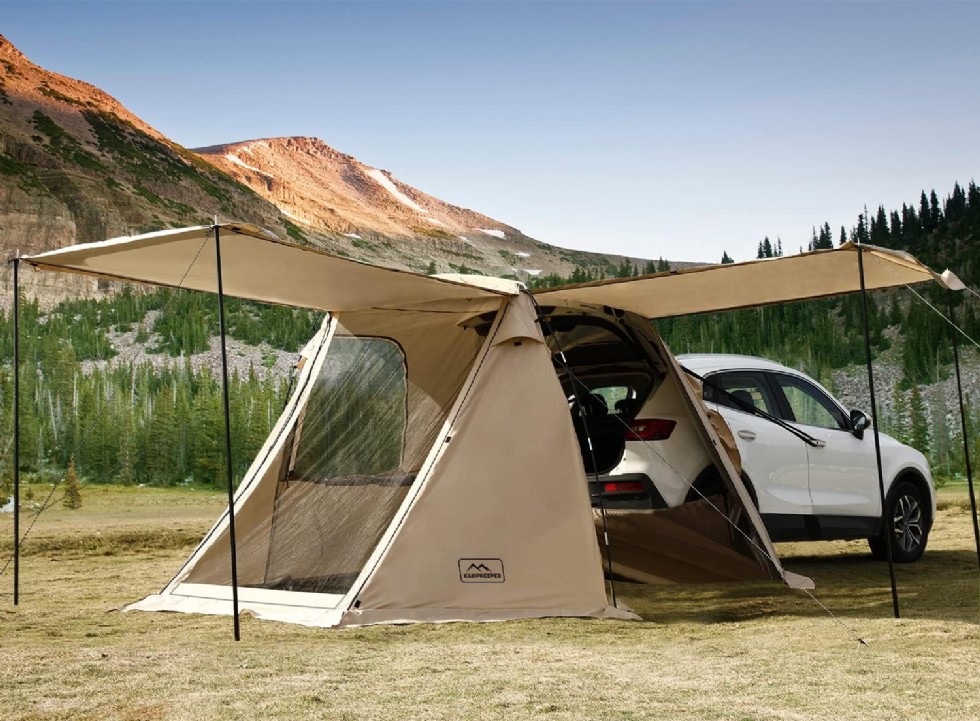 KAMPKEEPER SUV Araç Çadırı Kamp için Bagaj Gölgelik Çadır Outdoor Seyahat SUV Kamp Çadırı Haki