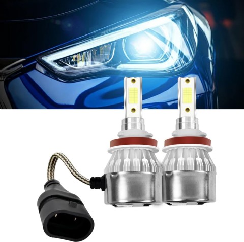 2 Adet H8H11H9 Araba LED Far 3000K 3800LM Süper Parlak C6 LED Sis Farı Yüksek ve Düşük Işık