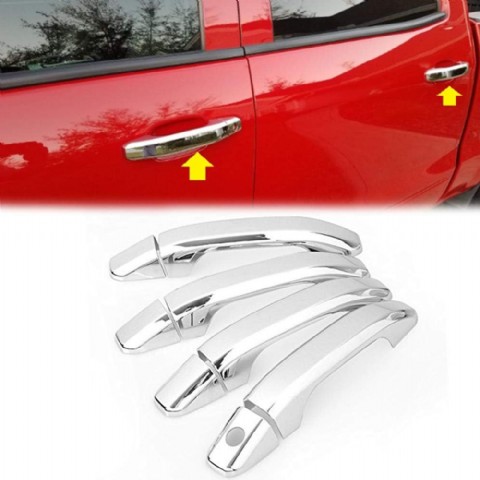 4 Kapı Kolu Kaplaması Parlak Krom 3 Katmanlı Chevy Silverado Tahoe GMC Sierra Cadillac Escalade