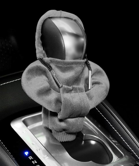 Evrensel Araba Vites Kolu Kılıfı Moda Kazak Tasarımlı Vites Kılıfı Gri