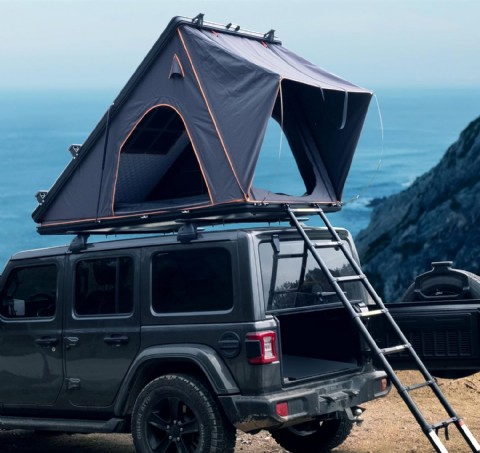 UPLAND Sert Kabuk Çatı Çadırı Alüminyum Pop-Up SUV Jeep Kamyonet için UV Korumalı Merdiven ve LED Işık